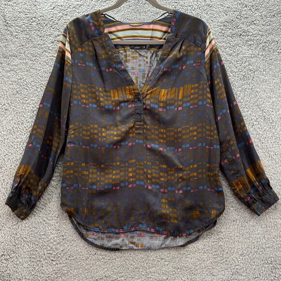prAna Women's Medium Multicolor‎ Lightweight Shirt V-Neck Activewear Outdoor - Picture 1 of 9